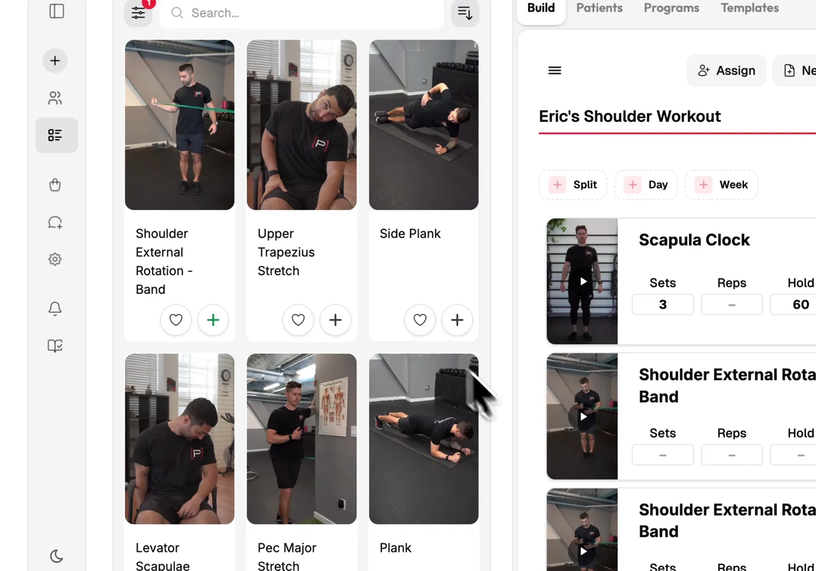 Build it: 4,000+ DPT-filmed exercises, or your own